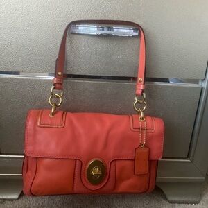 Coach Orange Leather Shoulder Bag
